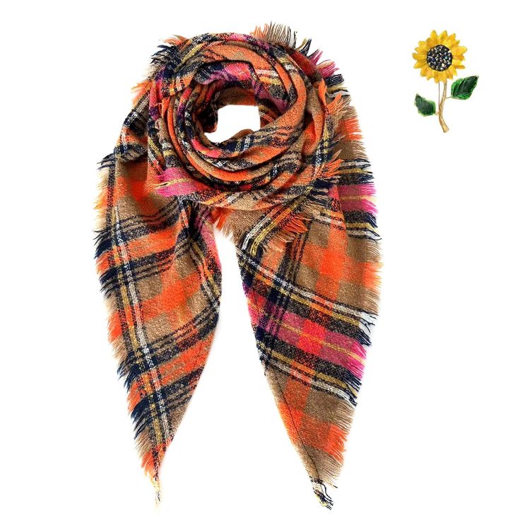 PRICES MAY VARY. Cozy Warm Shawl Scarf: made of cashmere-like acrylic fiber, plaid scarf, soft, skin-friendly, warm, comfortable, lightweight, no fading. extra large size: 68" x 53" (L x W) Color of the Season: classic orange scarf is specially designed for halloween and thanksgiving,christmas,fall and winter. but it is not just a scarf, it is also a blanket and tablecloth, which can decorate your room. Can also be used as shawls and scarves for weddings or evening dresses, and as warmth in cold Fall Plaid Scarf, Winter Outfit Accessories, Fall Plaid Shawl Scarf, Plaid Orange Big Scarf Vintage, Scottish Plaid Winter Scarf, Tartan Plaid Scarf, Orange Scarf, Orange Plaid, Large Blankets