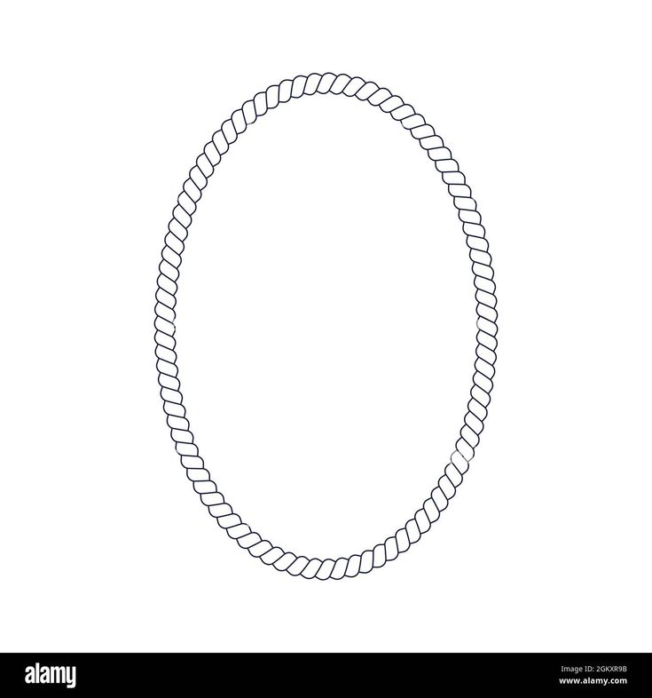 a black and white drawing of a rope in the shape of a circle - stock image