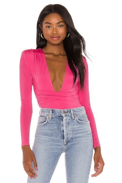 Hot Pink Bodysuit Outfit, Pink Bodysuit Outfit, Hot Pink Bodysuit, Summer Birthday Outfits, Bodysuit Outfit, Los Angeles Lifestyle, Backless Bodysuit, Body Suit Outfits, Pink Bodysuit