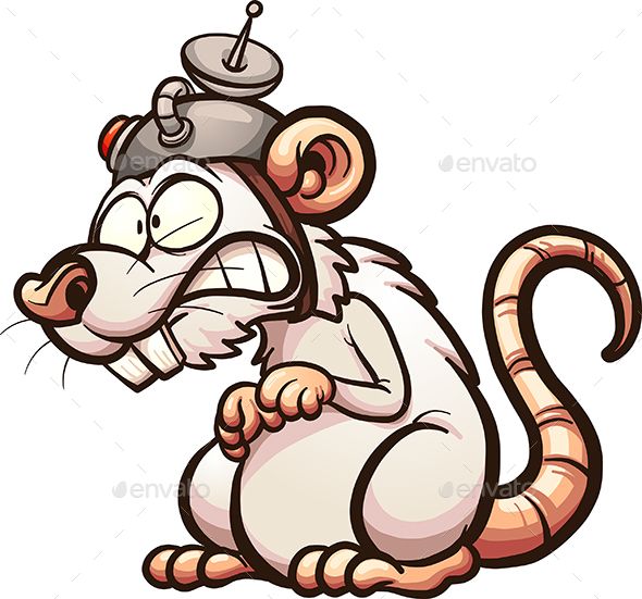 a cartoon rat with a hat on its head