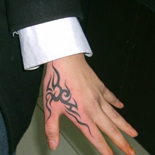 a person's hand with a tattoo on the middle of their left arm and wrist