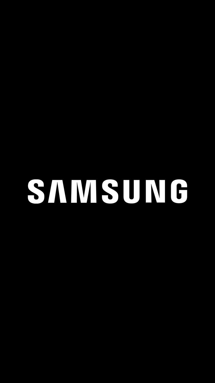 the samsung logo is shown on a black background