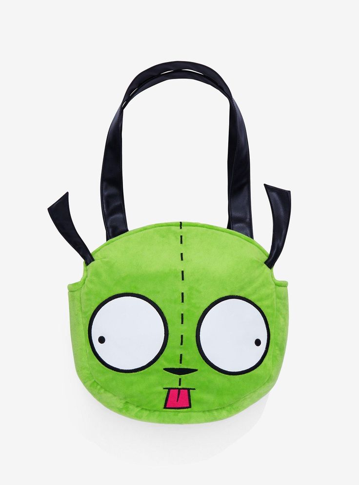 Headed out to meet your bestie GIR? Then you're gonna need this bag to pack all the snacks! From Invader Zim  this tote bag features a plush design of GIR's face plus 3D detailing for his ears. Comes with an interior drop pocket and snap-button closure. Gir Plush, Scene Items, Invader Zim Gir, Zim Gir, Invader Zim Characters, Silly Clothes, Plush Design, Scene Core, Kawaii Bags