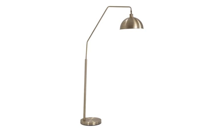 a metal floor lamp on a white background