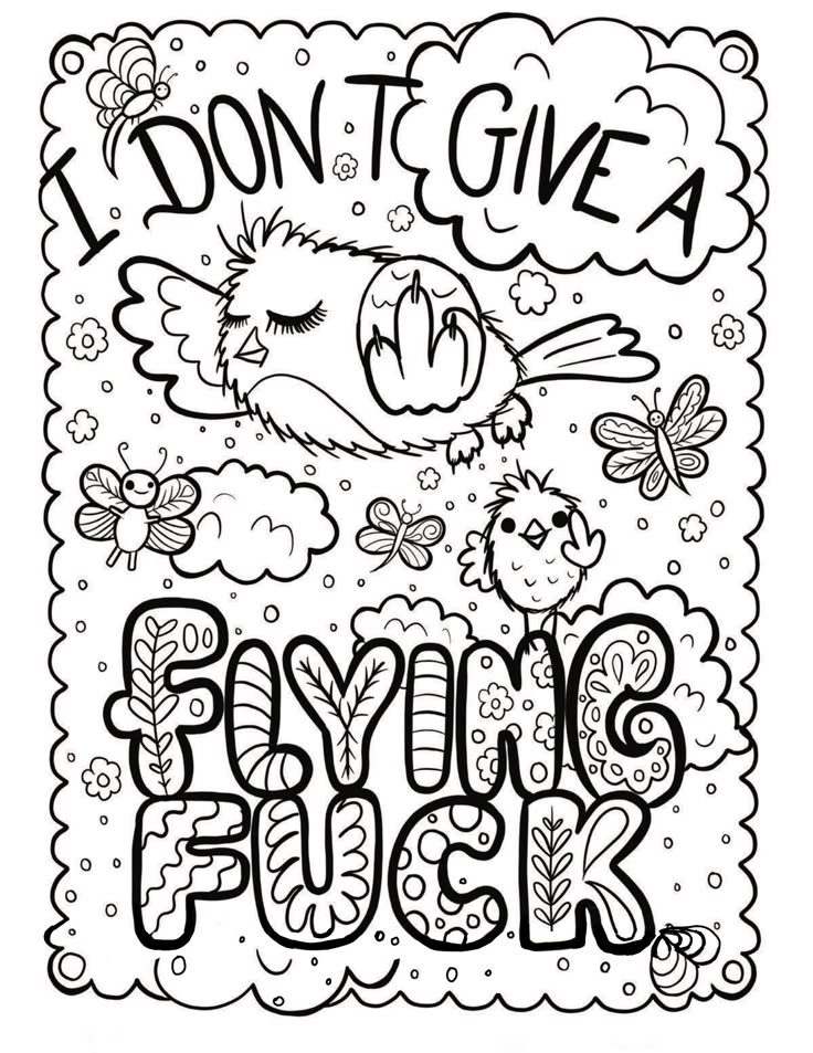 i don't give a flying fish coloring page for kids to color and print