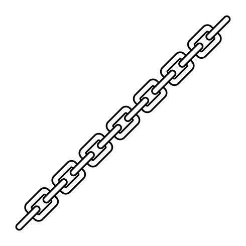 a black and white line drawing of a chain on a white background, with one link missing