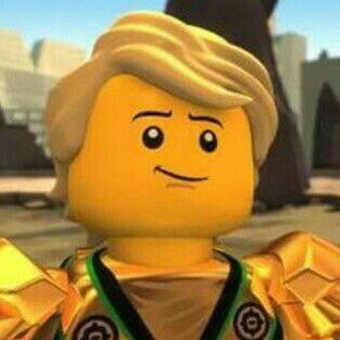 the lego movie character is dressed in gold