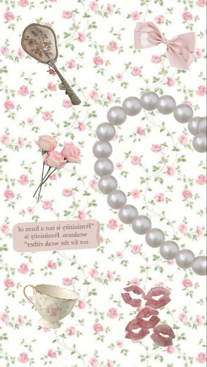 a card with flowers and pearls on it