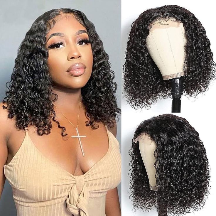 PRICES MAY VARY. Bob Wig Human Hair Material: 100% Unprocessed Brazilian Virgin Human Hair Wigs for Black Women, Cut off from Young Healthy Donors, This Short Bob Wig very Natural and Soft, Healthy and Shiny, Can be Dyed, Bleached, and Restyled. Careful Care will Last for More Than 12 Months. Bob Lace Front Wigs Human Hair Quality: 250% Density Blunt Cut Bob Wigs for Black Women Human Hair ,Full Volume Makes it Thick and Even,No Split Ends.100% Human Hair Wigs, True To Length, without Tangle or Wigs Short Hair, Natural Bob, Black Curly Wig, Hair For Black Women, Curly Bob Wigs, Full Volume, Bob Lace Front Wigs, Skin Colors, Lace Front Wigs Human Hair