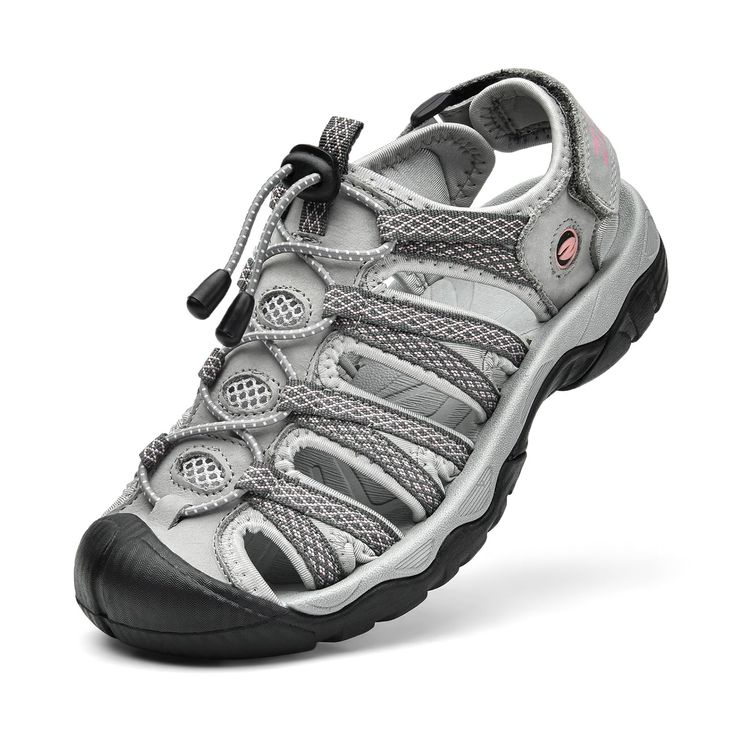 PRICES MAY VARY. Super Soft EVA Cushioned Women Sandals :The lightweight soft breathable upper with EVA midsole makes this closed-toe womens water shoes the right shoe for any summer adventure. Rubber Outsole Wear-Resistant Cushioning: Rubber sole material let this womens fisherman sandals have strong anti-skid and wear-resistant performance. Lightweight cushioning rubber, comfortable pace . Lightweight &Comfortable Walking Sandals: The slide sandals multi functional sole ensures reliable traction, while cushioned brushed EVA insole provides shock absorption. Elastic neck design and adjustable bungee laces with pull tab for easy on and off. Stylish : This salt water sandals was built with a womens foot in mind. With toe-protection it gives women an effortless style and trusted protection, Womens Water Shoes, Comfortable Walking Sandals, Womens Hiking, Water Shoes Women, Saltwater Sandals, Fisherman Sandals, Womens Sandals Summer, Hiking Sandals, Outdoor Sandals