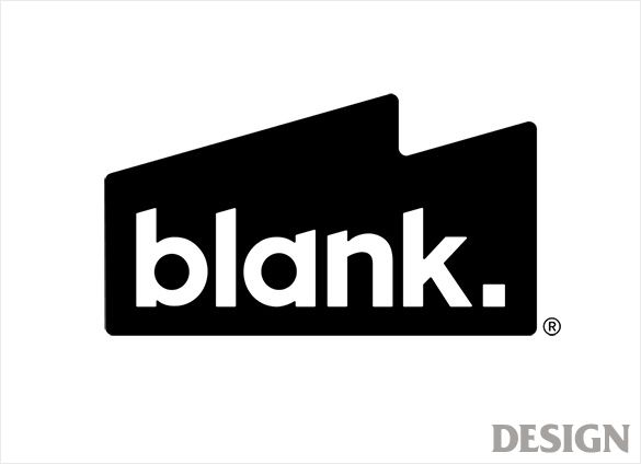 the logo for blank is shown in black and white