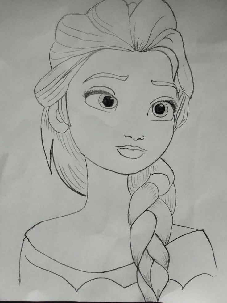 a drawing of a girl with braids in her hair