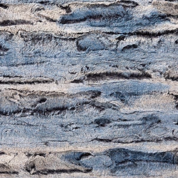 the texture of an animal skin is shown in grey and blue tones, as well as black