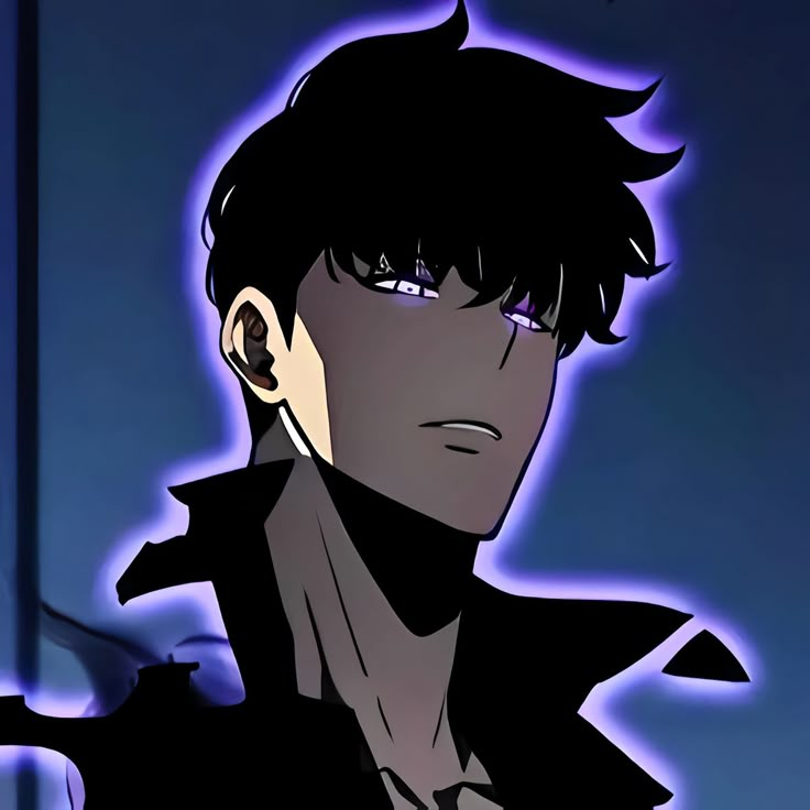 an anime character with black hair and glasses