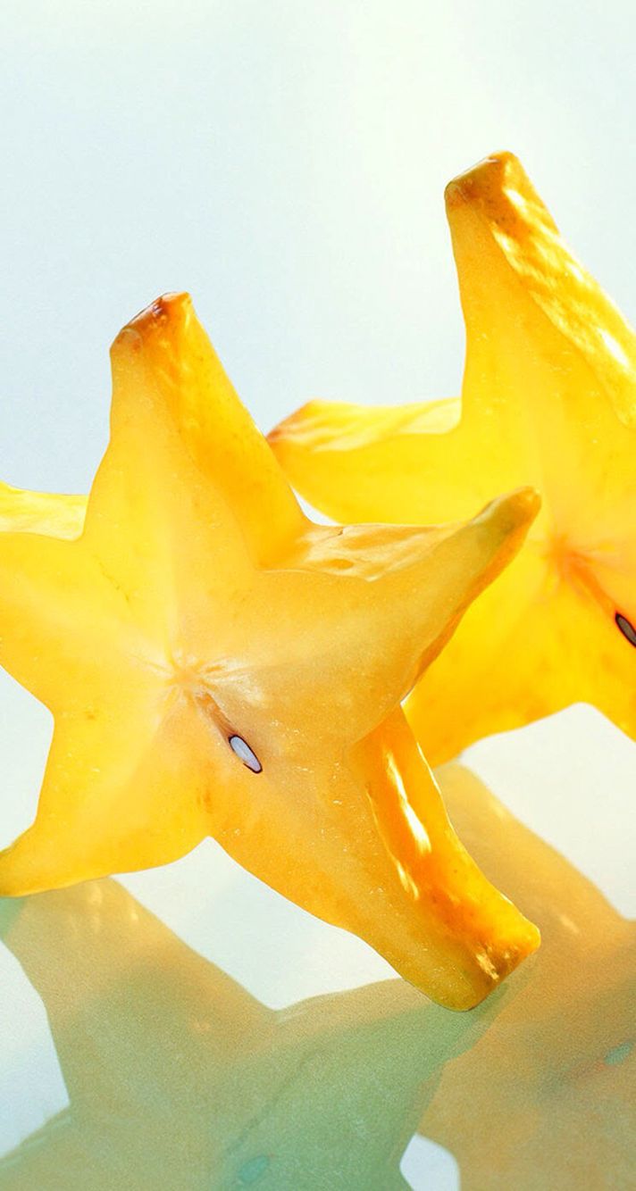 two pieces of fruit that are shaped like stars