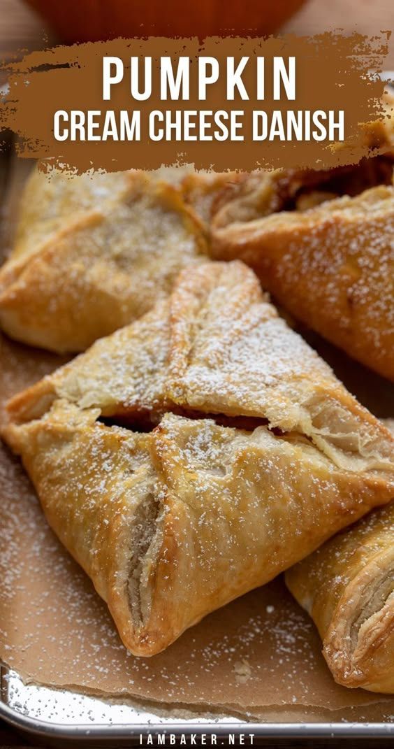 pumpkin cream cheese danish on a plate