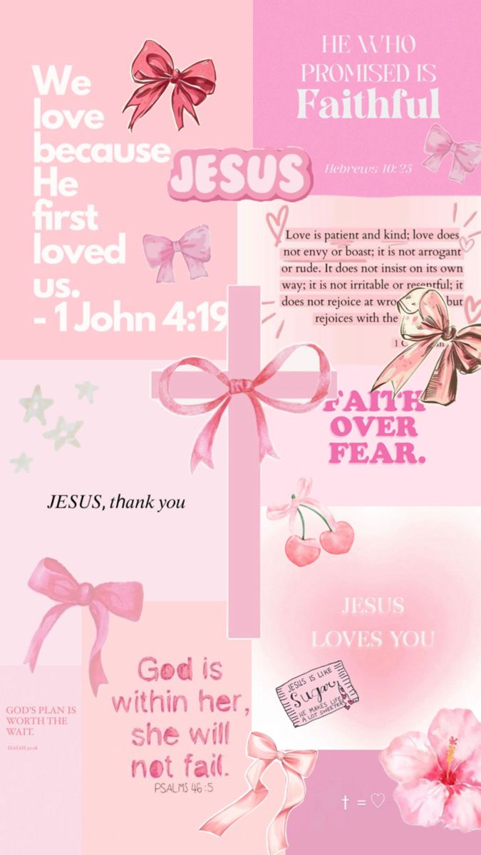 pink and white collage with words from the bible