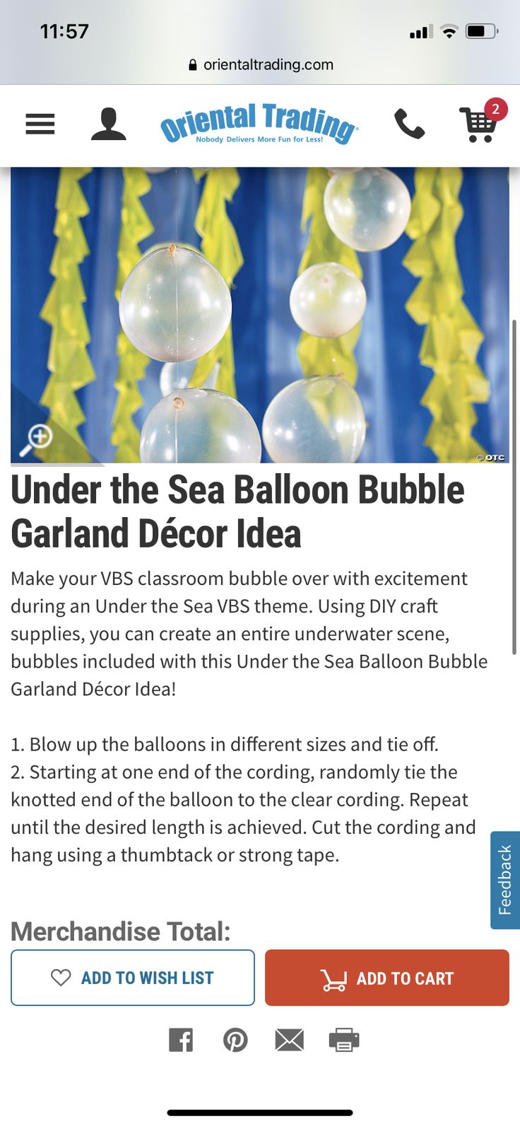 an email page with the text under the sea balloon bubble garland