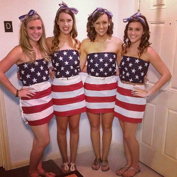 Went to an ABC Party with my girls! Made dresses out of American Flags! G-D BLESS AMERICA Abc Costumes, Abc Party Costumes, Frat Party, Abc Party, American Flag Clothes, American Party, Frat Parties, Party Costumes, Flag Outfit