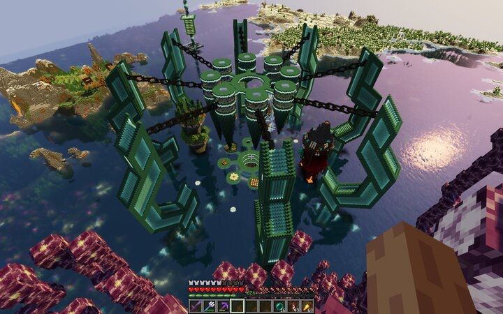 Minecraft Battle Arena Ideas, End Base Minecraft, Minecraft End Base, Mega Base Ideas Minecraft, Ocean Monument Base Minecraft, Megabase Minecraft, Minecraft End Builds, Minecraft Ocean Base, Mega Base Minecraft