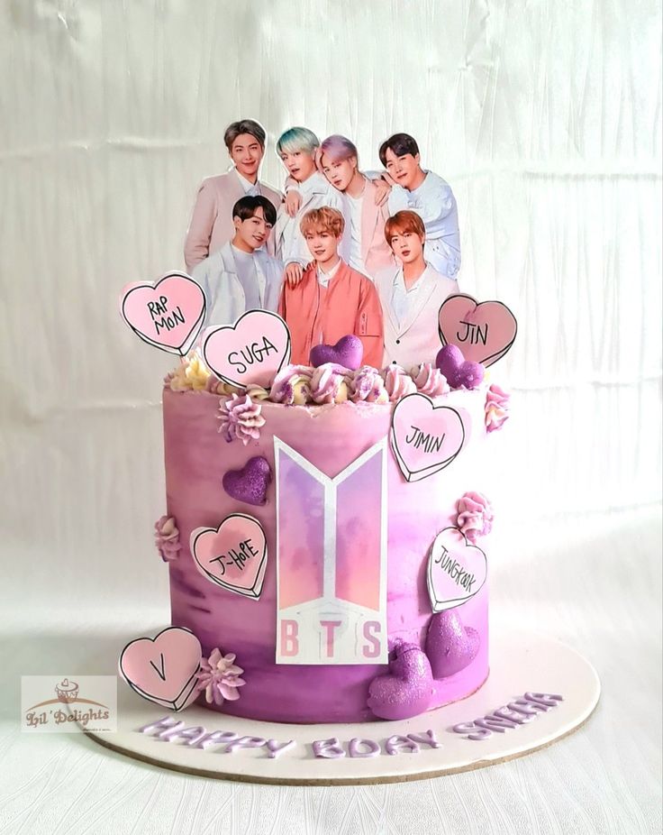 a birthday cake with the bts on it