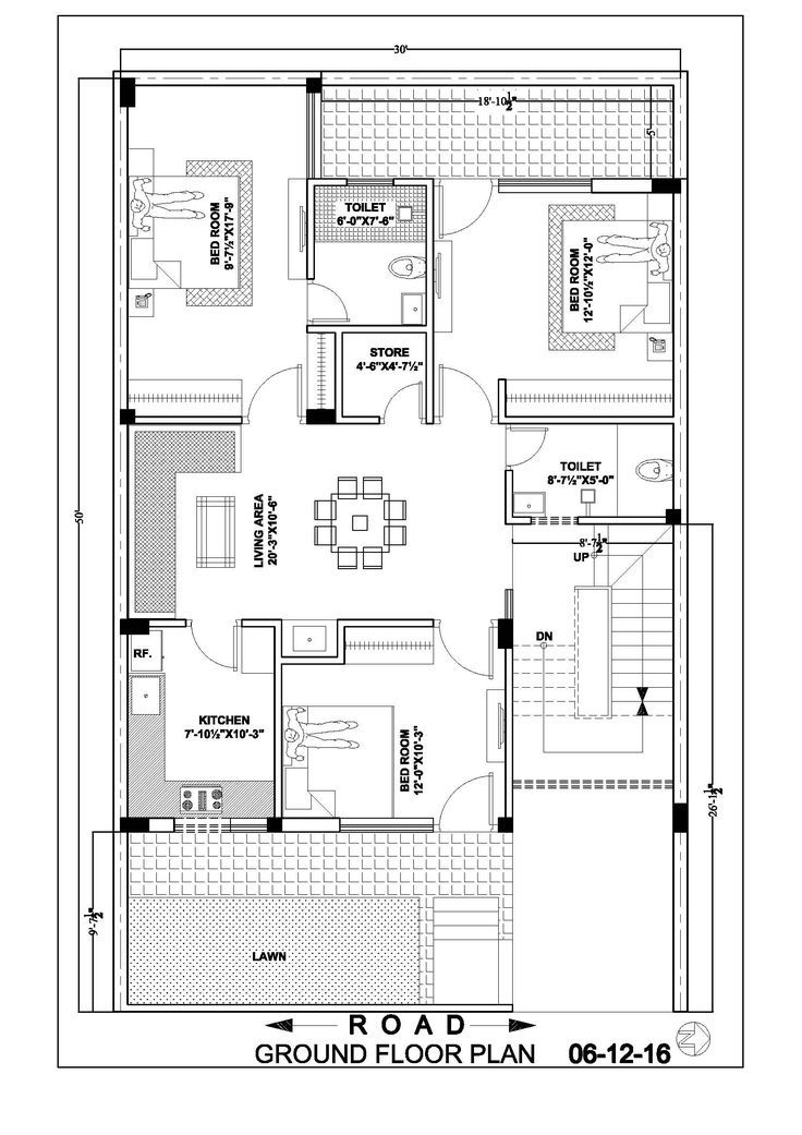 the floor plan for a small house with two floors and an attached living room area