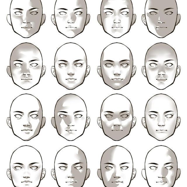 an image of different facial expressions on a man's face, including the eyes and head