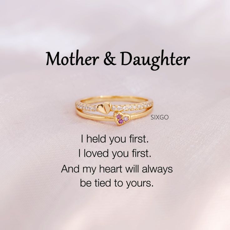 This ring features a special design of two heart connected together, symbolizing the eternal bond between mother and daughter. With a meaningful message card included, it is the perfect inspirational gift for a beloved daughter or mother on many occasions. CARD MESSAGE Mother & Daughter I held you first. I loved you first. And my heart will always be tied to yours. SPECIFICATIONS Size: US 6-9 Stone: AAA Grade Cubic Zirconia Metal: 925 Sterling Silver WHAT'S IN THE BOX 1*Mother Daughter Ring 1*Fu Cheap Heart Ring For Engagement And Mother's Day, Promise Rings For Daughters Father, Mothers Day Rings From Daughter, Promise Rings For Daughter, Rings For My Daughter, Mom And Duaghter Rings, Affordable Heart Ring For Mother's Day Gift, Special Mother Daughter Gifts, Cheap Engraved Ring For Mother's Day Gift