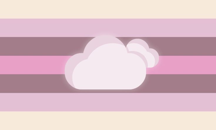 a white cloud sitting on top of a pink and brown striped wall