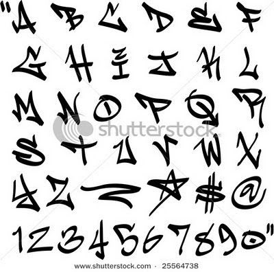 alphabets and numbers drawn in black ink on white paper stock photo, royalty illustration