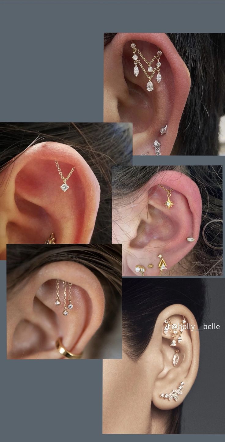 the different types of ear piercings are shown