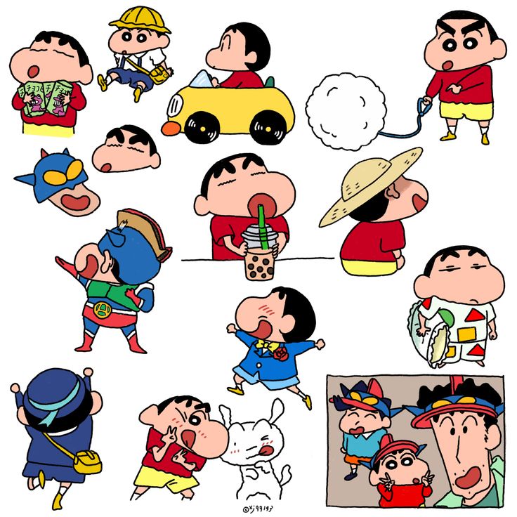 an image of cartoon characters with different expressions