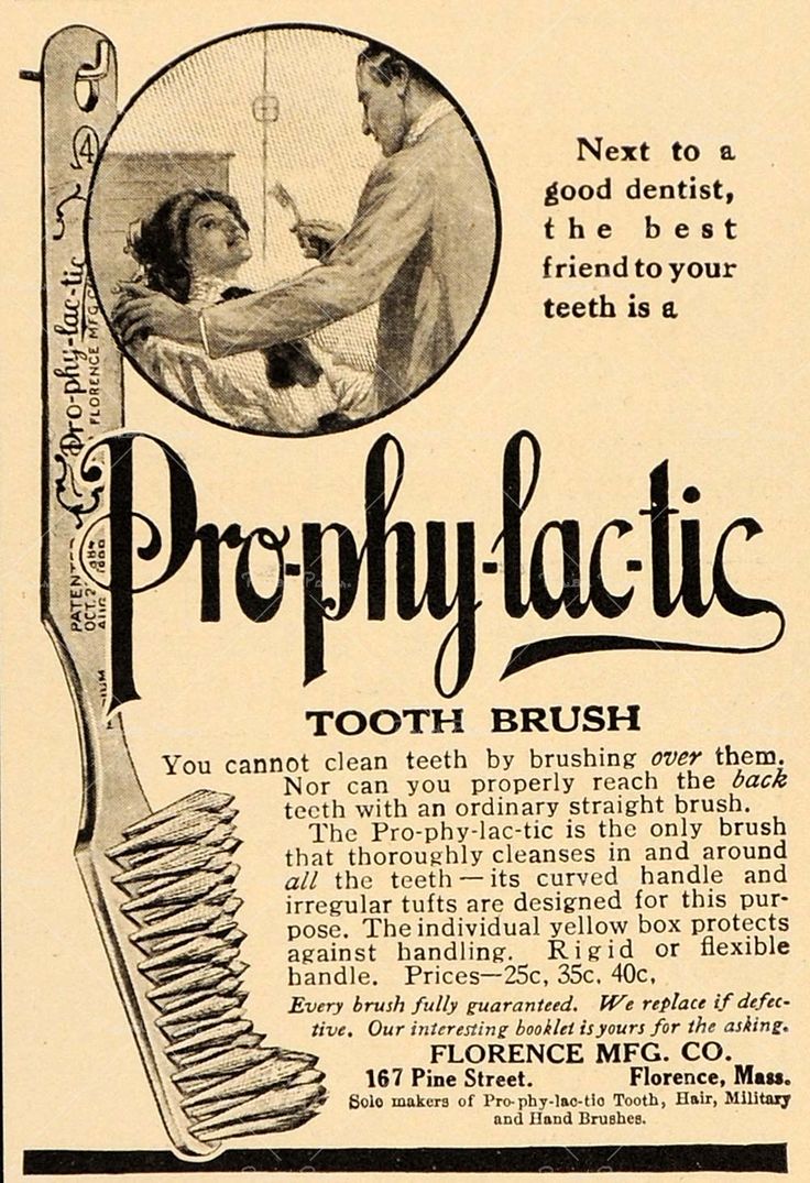 an advertisement for prophylicic toothbrushes from the early 1900's