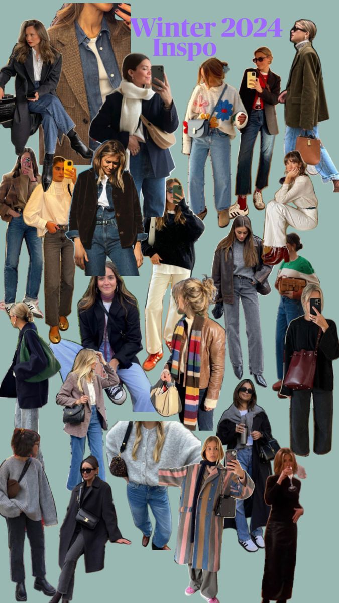 a collage of people in winter clothes and hats, with the words winter 2012 above them