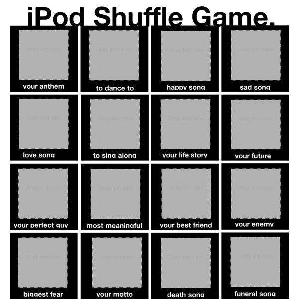 the ipod shuffle game is shown in black and white, with several squares on each side