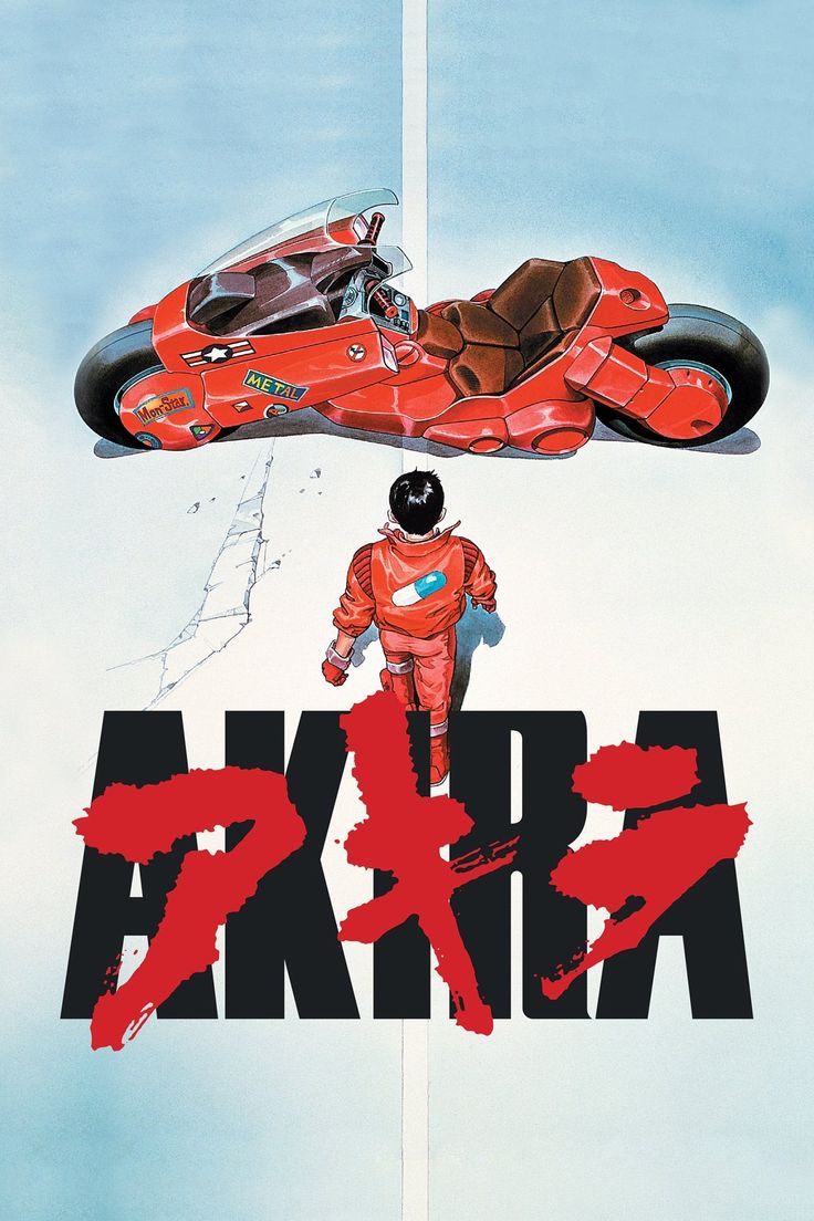 a man riding a red motorcycle on top of a poster