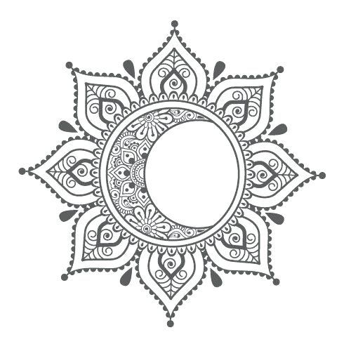 an ornate design with the letter o on it's center and surrounded by circles