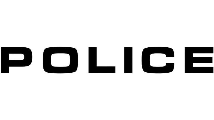 the word police written in black on a white background