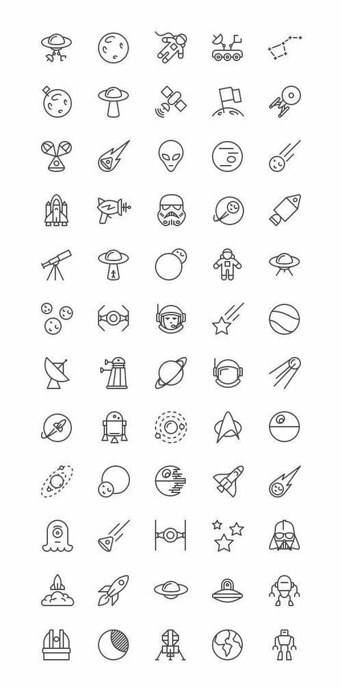 the icons are drawn in black and white to make it look like they have different shapes