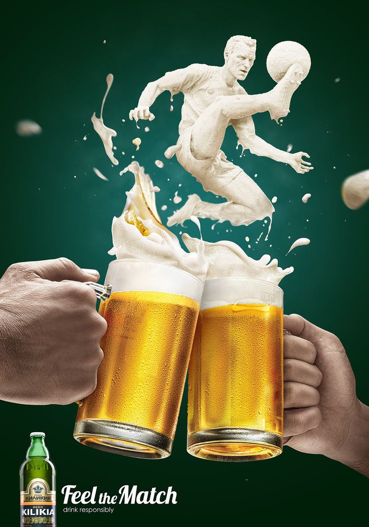 two beer mugs filled with foamy liquid being held by hands, while the image is