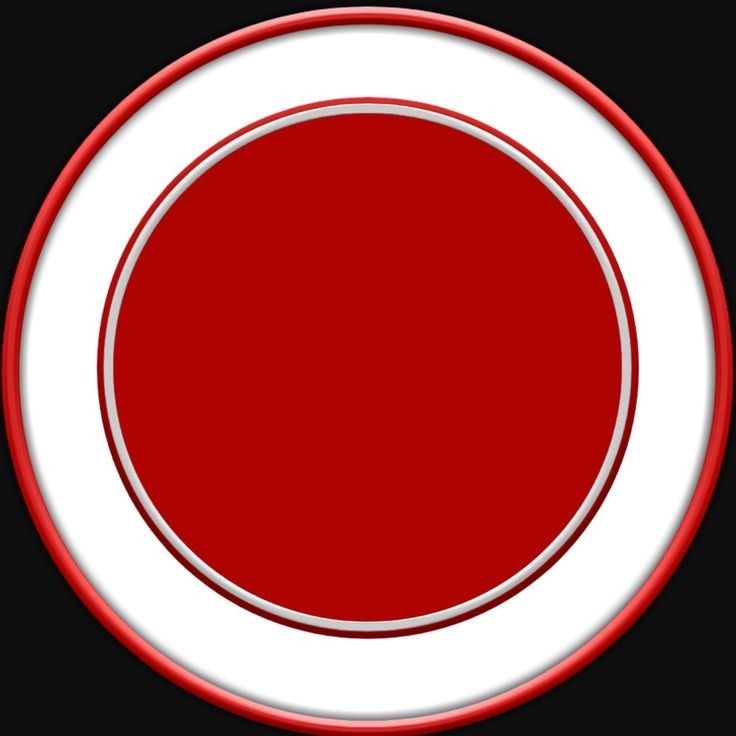 a red and white circle on a black background