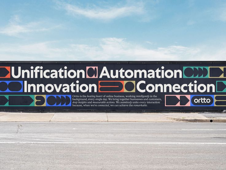 an advertisement on the side of a building that says, unification / autonation innovation