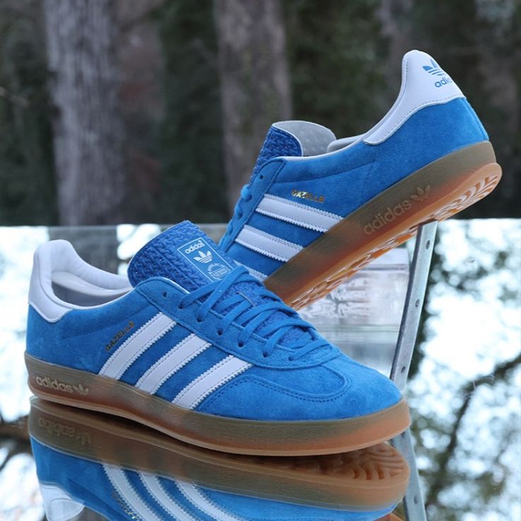 Adidas Gazelle Indoor Blue Bird Gum Men’s Size 10 H06260 Adidas Gazelle Blue, Adidas Gazelle Indoor, Guy Fashion, Ideas Regalos, Adidas Gazelle, Blue Bird, Adidas Men, Gum, Comfort Fit