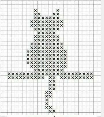 a cross stitch pattern in black and white with an arrow on the center, as well as