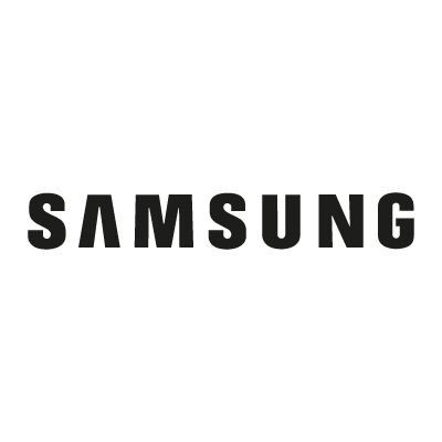 the samsung logo is shown in black and white, against a plain - looking background