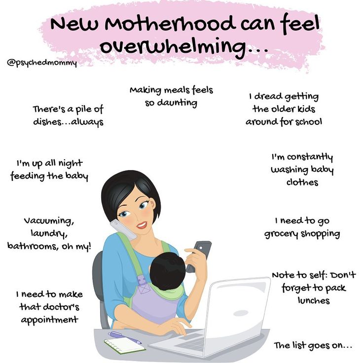 a woman sitting in front of a laptop computer on top of a desk with the words new motherhood can feel overwhelming