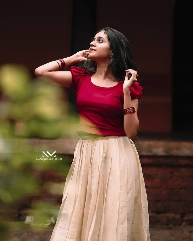 Traditional Pattupavada For Women, Pattu Pavada Women, Pattupavada For Women, Onam Photoshoot, Indian Skirt And Top, Full Skirt And Top, Kerala Dress, Kerala Engagement Dress, Pattu Pavada