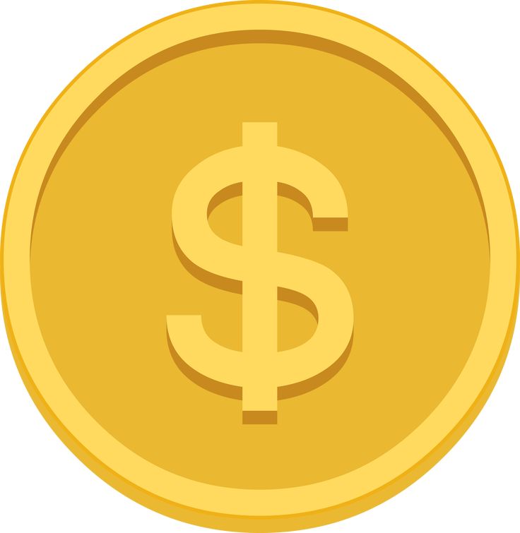 a gold coin with the dollar sign on it