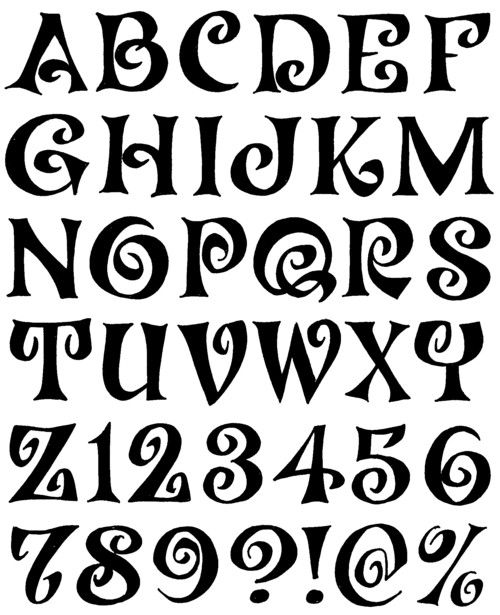 an old english alphabet with the letters and numbers