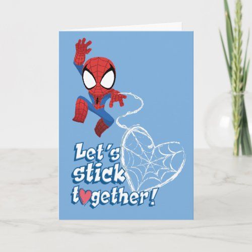 a spiderman birthday card with the words let's stick i've gother